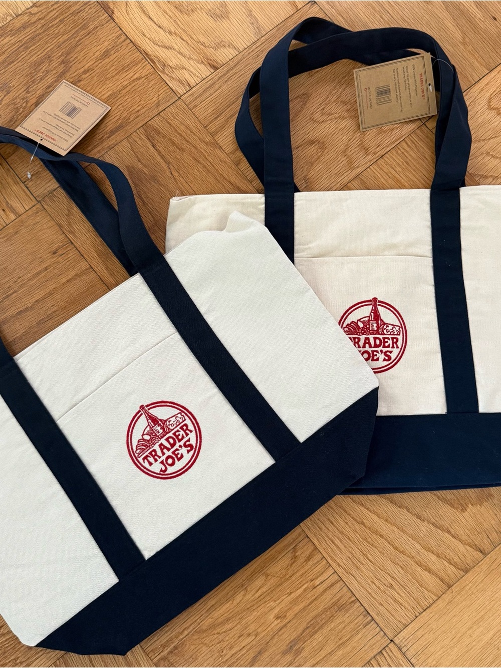 Trader Joe's Canvas Tote Bag. Set of 2